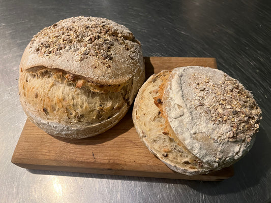 White seeded sourdough bread